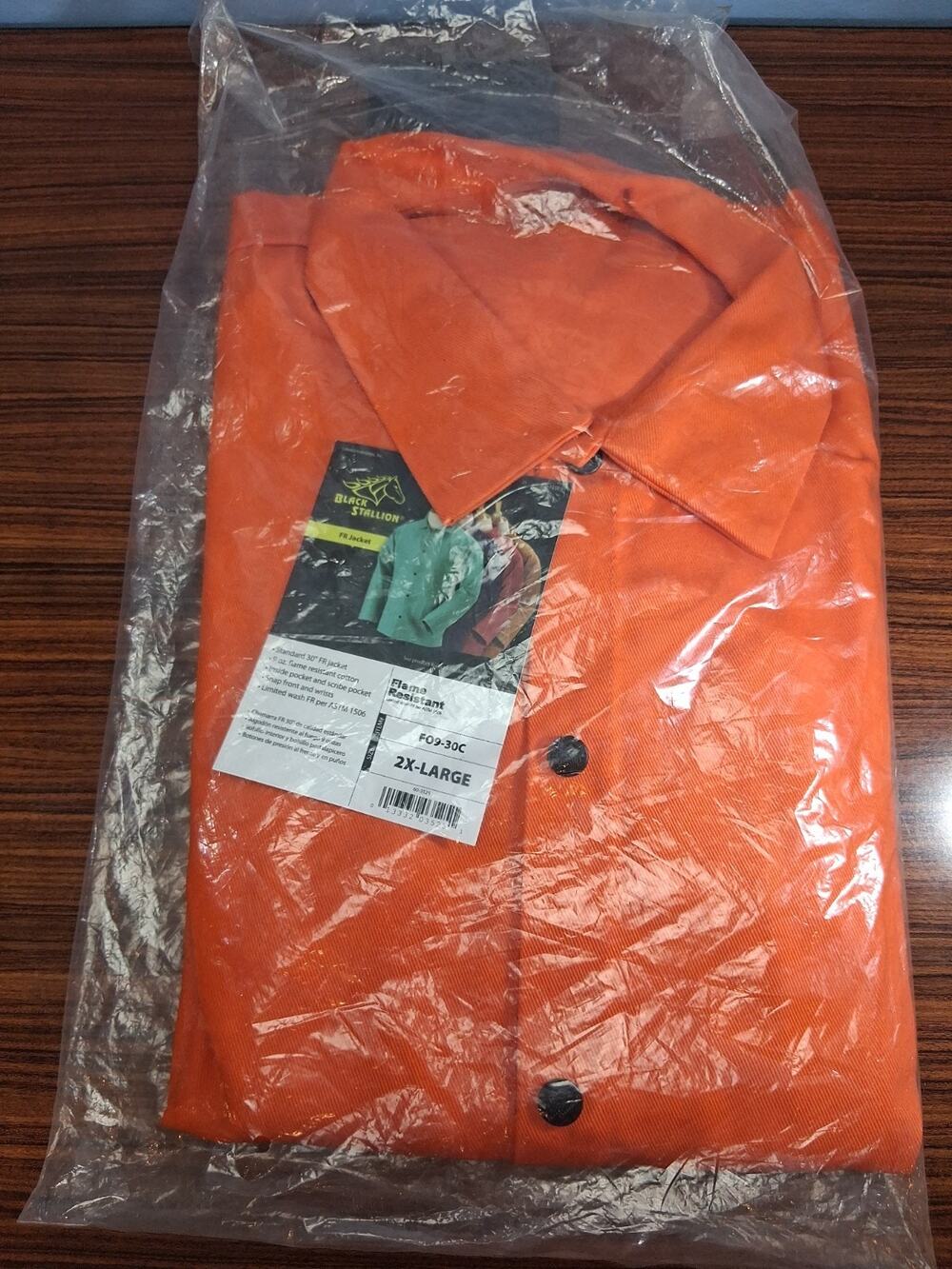 Black Stallion FR Jacket Orange F09-30C 2X-Large Long Sleeve Saftey